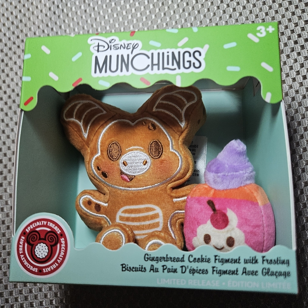 Disney Parks Munchlings Figment Gingerbread Cookie With Frosting LR Plush